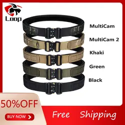 2 Inch Tactical Belt Quick Release Metal Buckle Laser MOLLE Mens Belts Camo airsoft tactical belt battle belt
