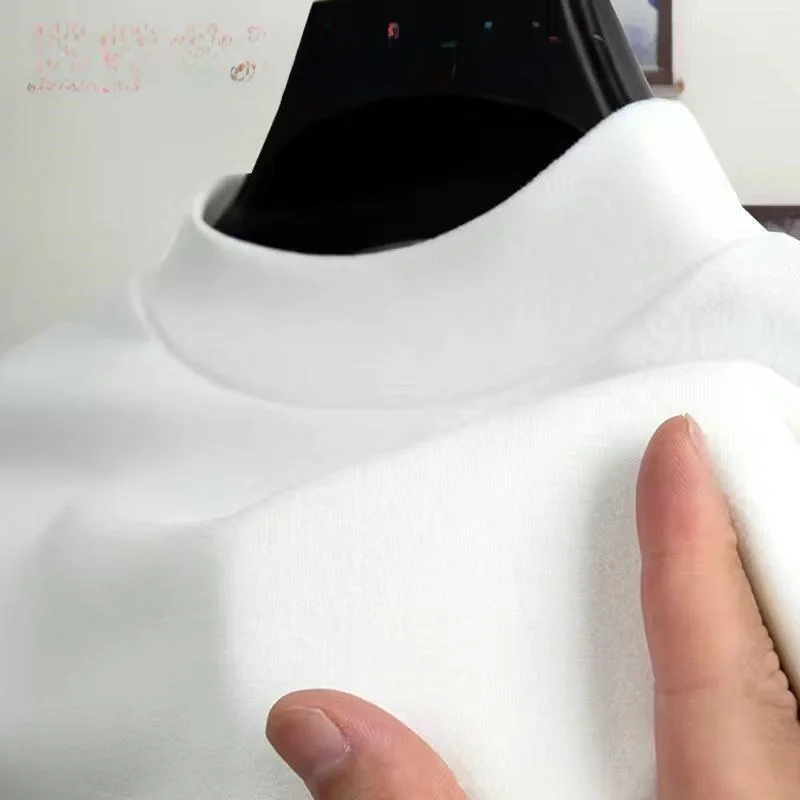 

Мужской зимний утепленный свитер в японском ретро-стиле, свободный базовый слой, простой дизайн, из модальной ткани