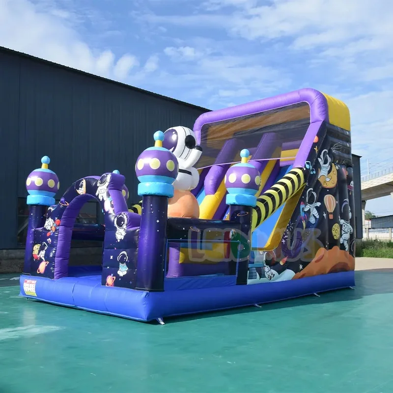 Commercial Space Astronaut Theme Inflatable Bounce House Combo With Slide PVC Inflatable Bouncy Castle for Kids Party Rental