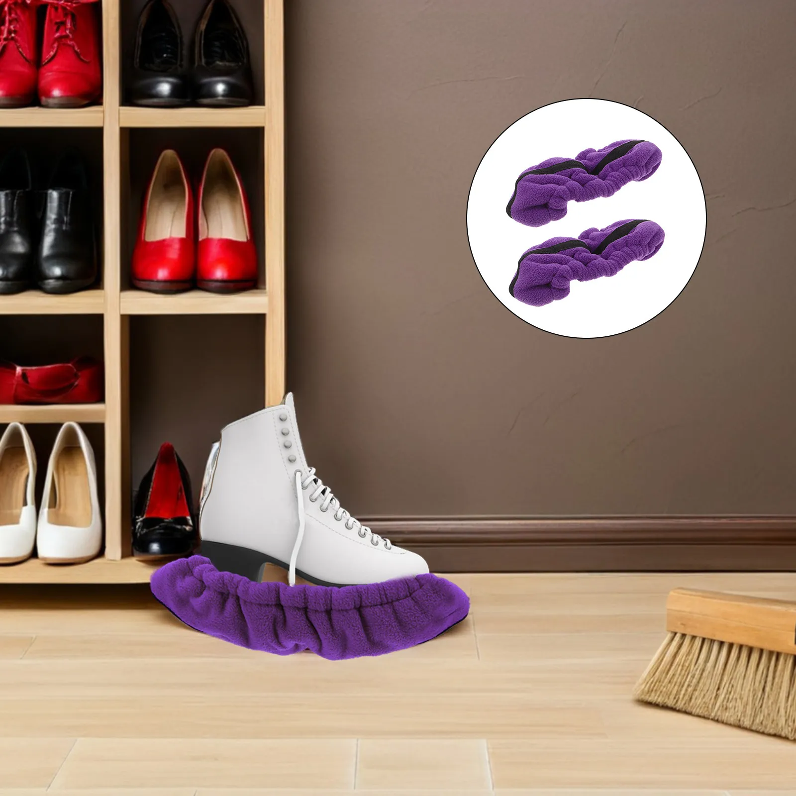 

2 шт. чехлов для лезвий коньков 9,6x5,5 дюймов, фиолетовые, мягкие, эластичные, влагостойкие, для хоккея и фигурного катания, для молодежи и взрослых