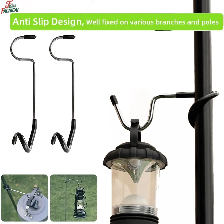 

Stainless Steel Light Stand Holder Hooks Portable Tent Pole Lamp Hanger Hunting Fishing Lantern Hanger Outdoor Camping Toolss
