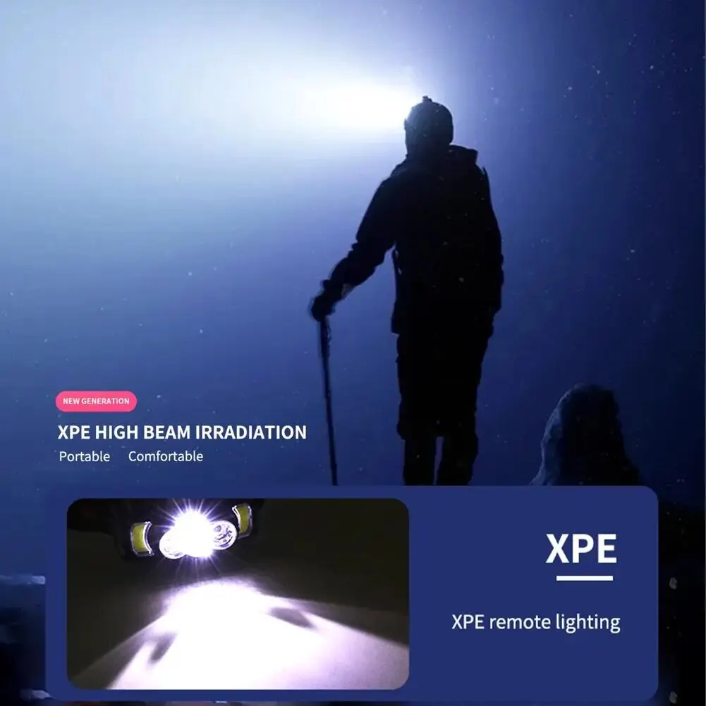 防水LEDヘッドライト,USB充電,ウェーブセンサー,パワーディスプレイ,強力なライトヘッドランプ,ipx4