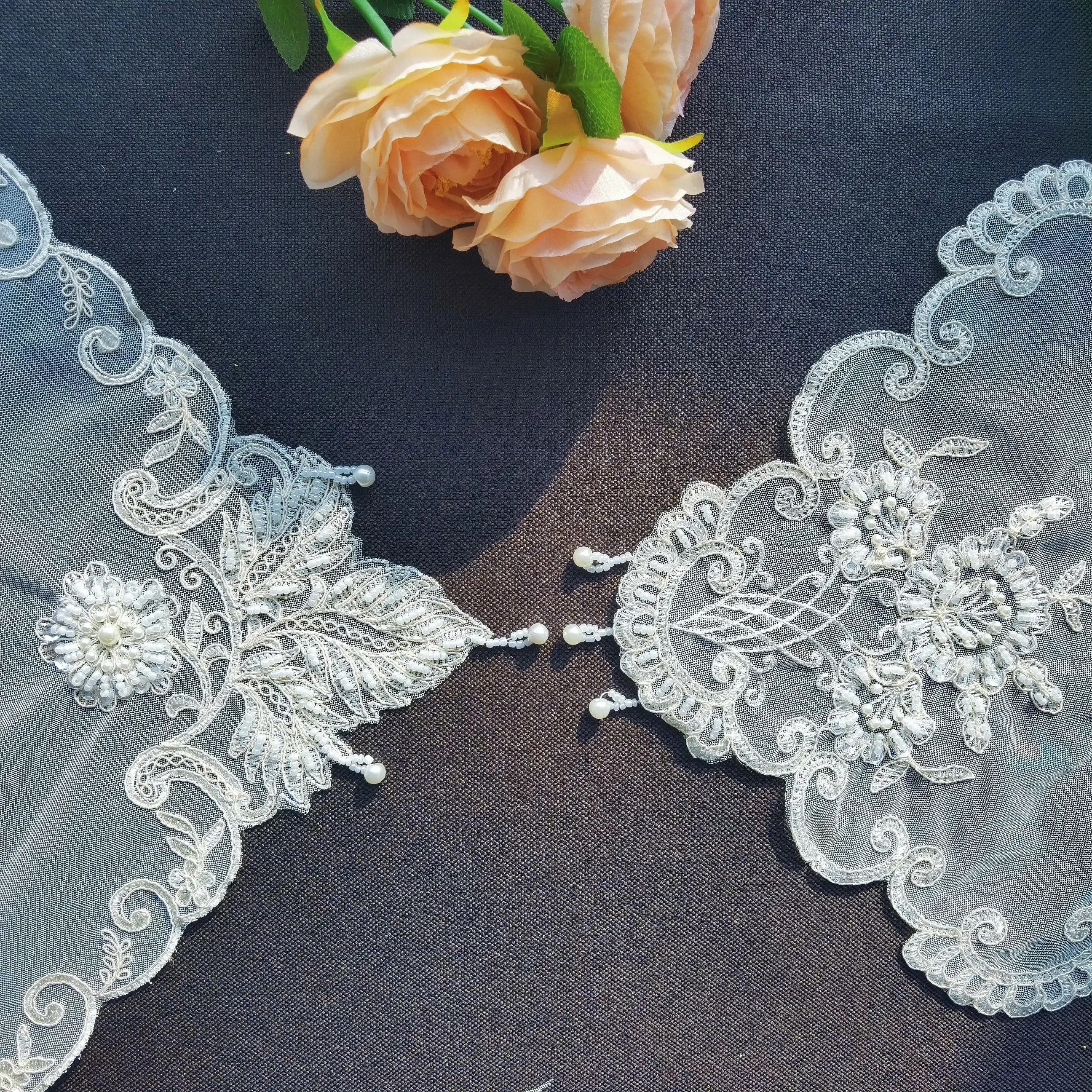 Candle Holder Pad Luxury Embroidered Placemats  Fruit Plate Mat Dust-Proof Coaster Beaded Plate Mat Wedding Table Decoration