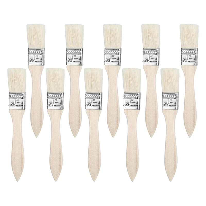 10 Pack Paint Brushes, Paint Brush Chip Paint Brush Flat Wooden Handle Paintbrush For Home DIY Woodworking Wall Corner