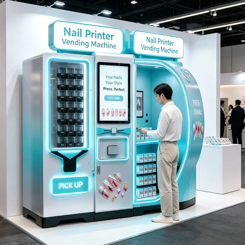 Touch Screen Nail Art Vending Machine, Self-Service Automatic Printer with Large Tray, for Beauty Center Use