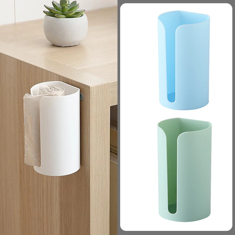 Mutifunctional Nail-Free Wall Mounted Plastic Trash Bag Storage Box Garbage Bag Holder Cotton Home KitchenPad Container