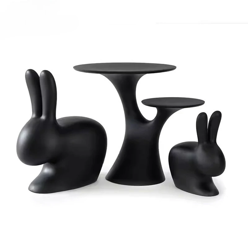 Outdoor fiberglass cartoon rabbit kindergarten shopping mall rest area cartoon modeling combination leisure chair