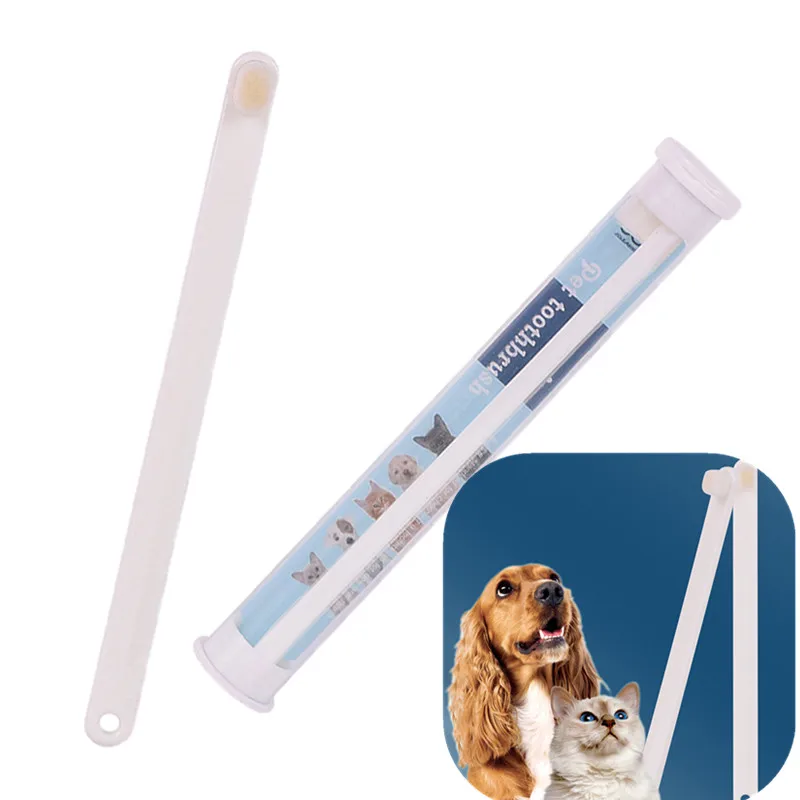 1Pcs Pet cat and dog toothbrush effectively cleans pet teeth, strengthens teeth and prevents diseases pet accessories