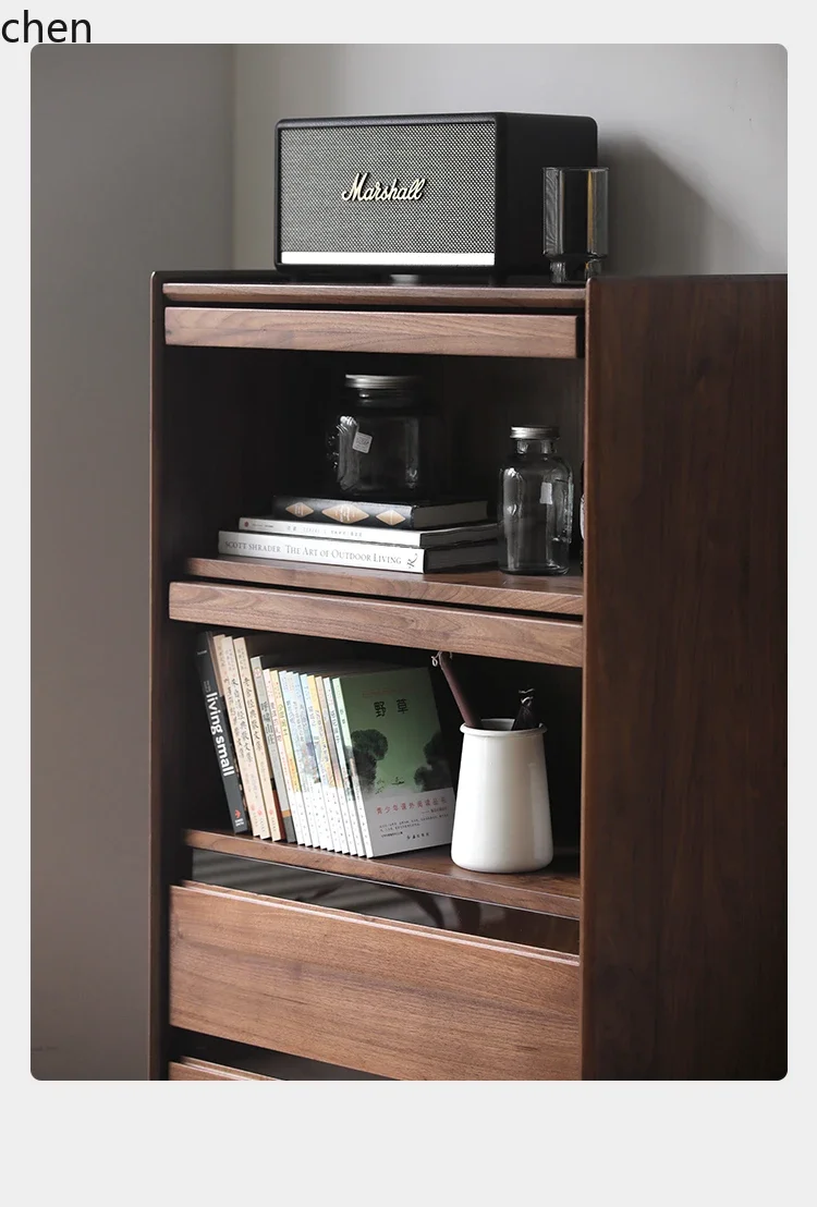 dining side cabinet living room black walnut solid wood TV sofa storage kitchen storage cupboard