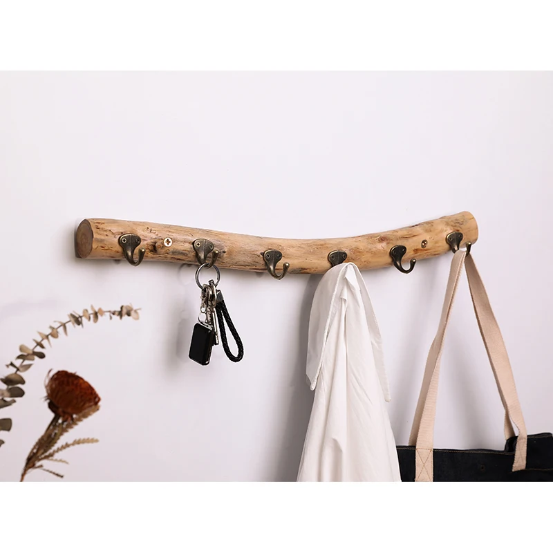 Retro Creative Porch Decoration Hook Entry Door Back Wall Key Clothes Wall Hanging Hanger Wooden Clothes Irregularity Hook