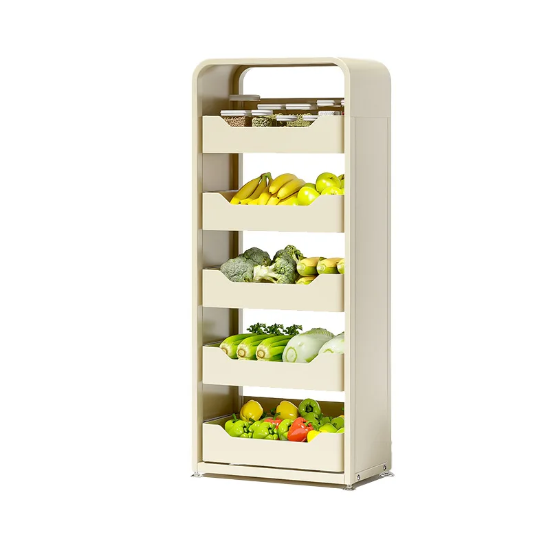 

Small and medium design of five-layer shelf storage rack for pulling vegetables