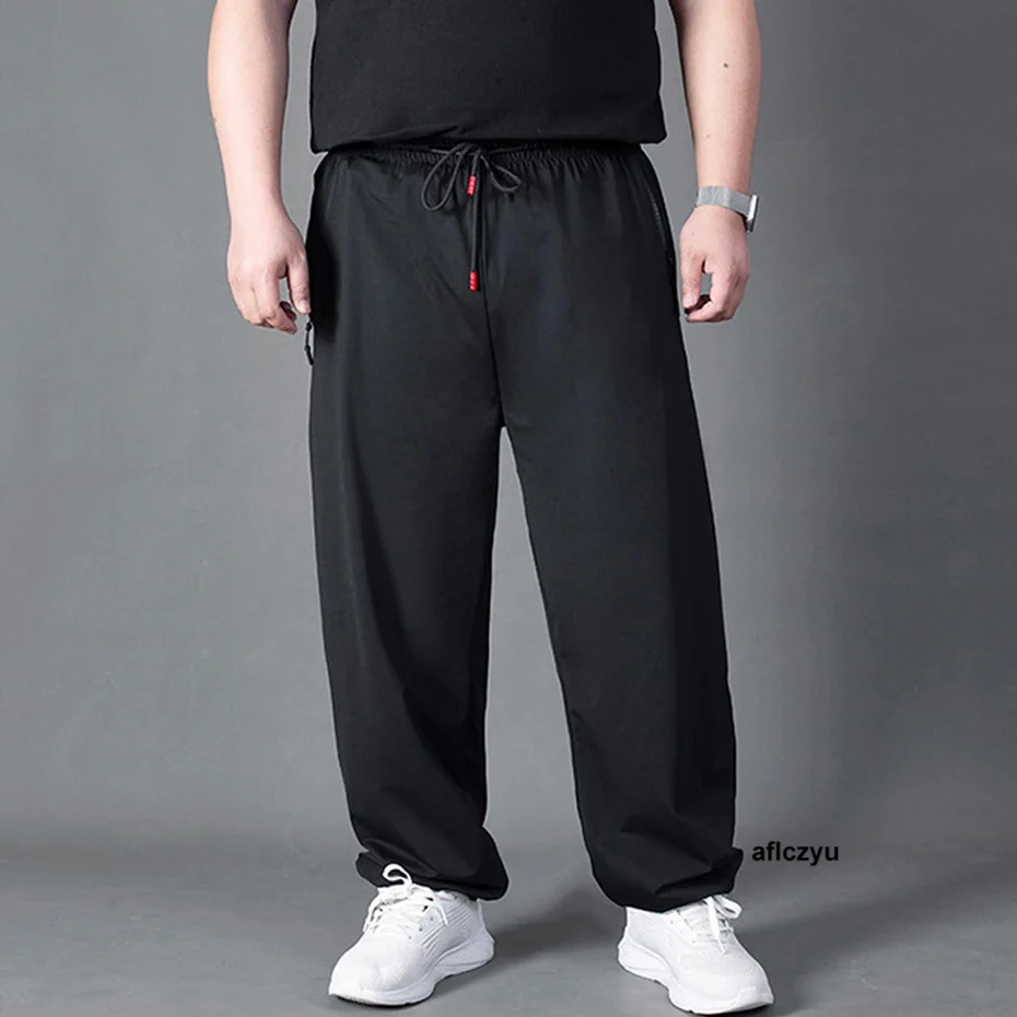 Summer Cool Pants Men Stretch Jogger Pants Plus Size 8XL Fashion Casual Elastic Waist Pants Male Big Size 8XL Aflczyu Bottom