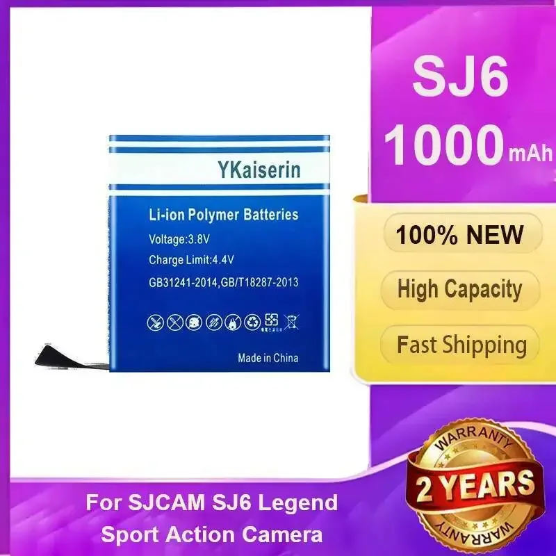 Safe And Reliable Sports Camera Battery For Sjcam SJ6 Legend Sport Action 1000Mah Premium Replacement