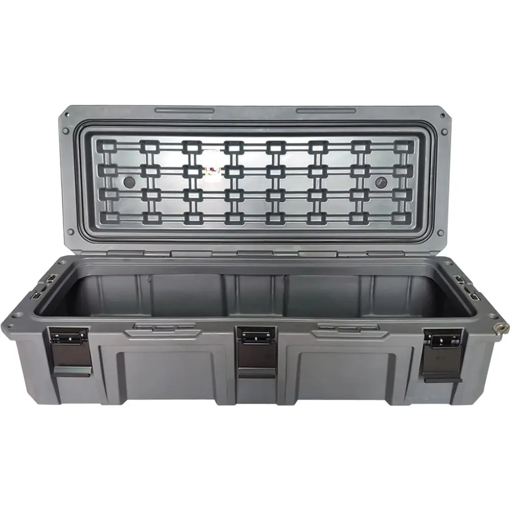 Gray 117 QT Dry Box with Drain, Bottle Opener, Waterproof Seal, Heavy-Duty Latches, and Nylon Handles | Safe, Dry, and Organized
