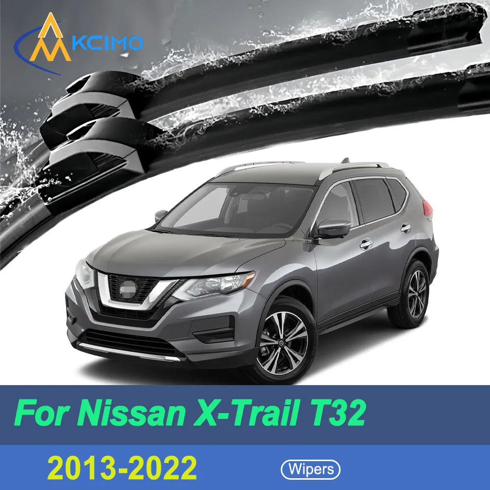 

For Nissan X-Trail T32 2013–2022 Nissan Rogue Front Windshield Wiper Blades 2pcs Slient Rain Windscreen Window Accessories