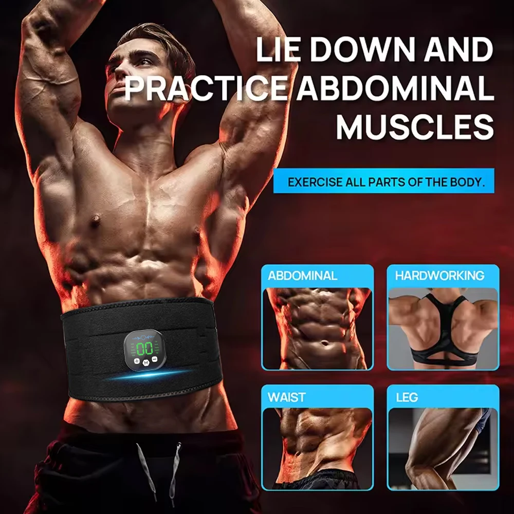 

Professional EMS Abdominal Muscle Stimulator Belt - Smart Waist Trainer for Body Shaping, Fat Burning, Toning Gym Equipment