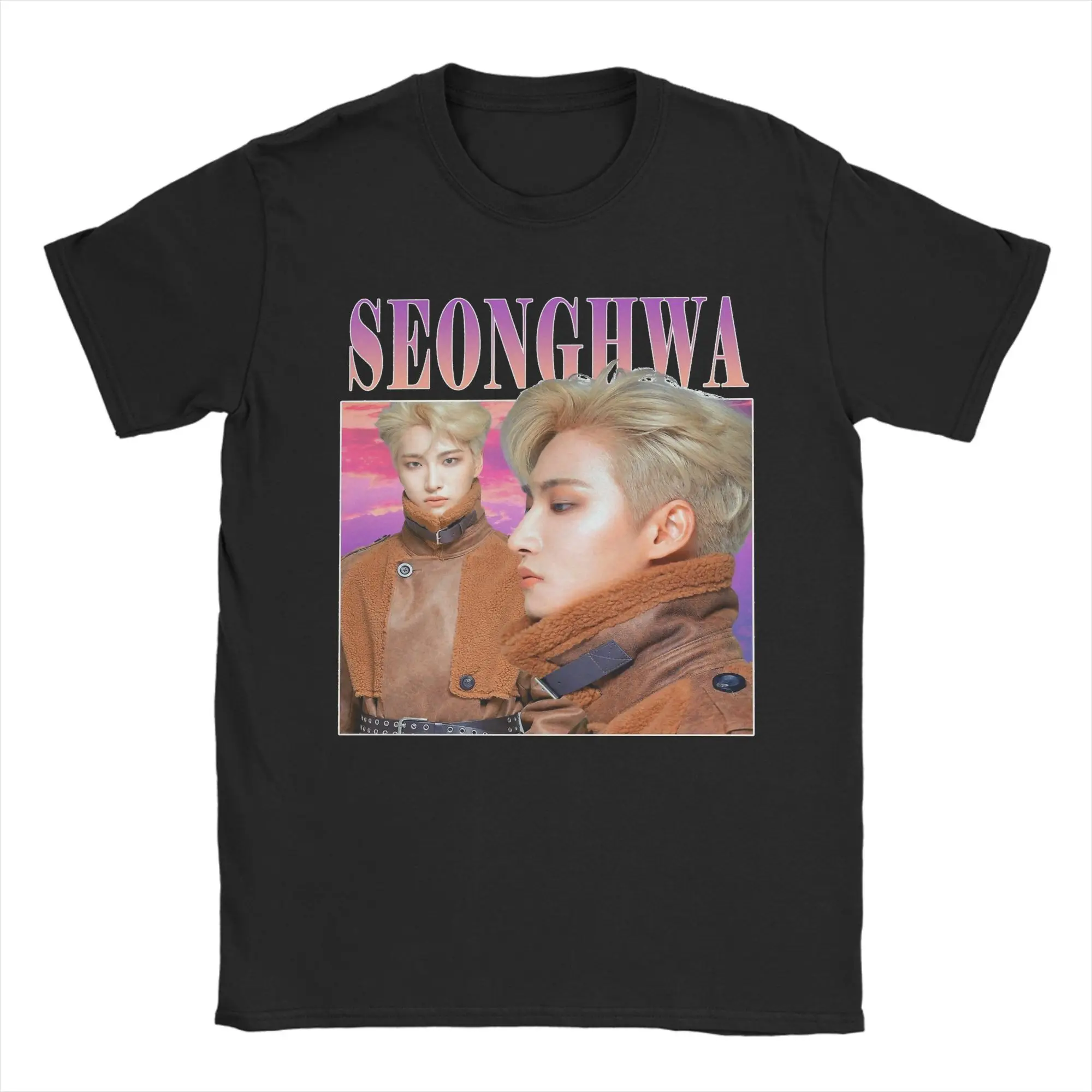 

ATEEZed корейские Seonghwa Bootleg Merch мужские и женские футболки из чистого хлопка футболка с графическим принтом Kpop топы футболка
