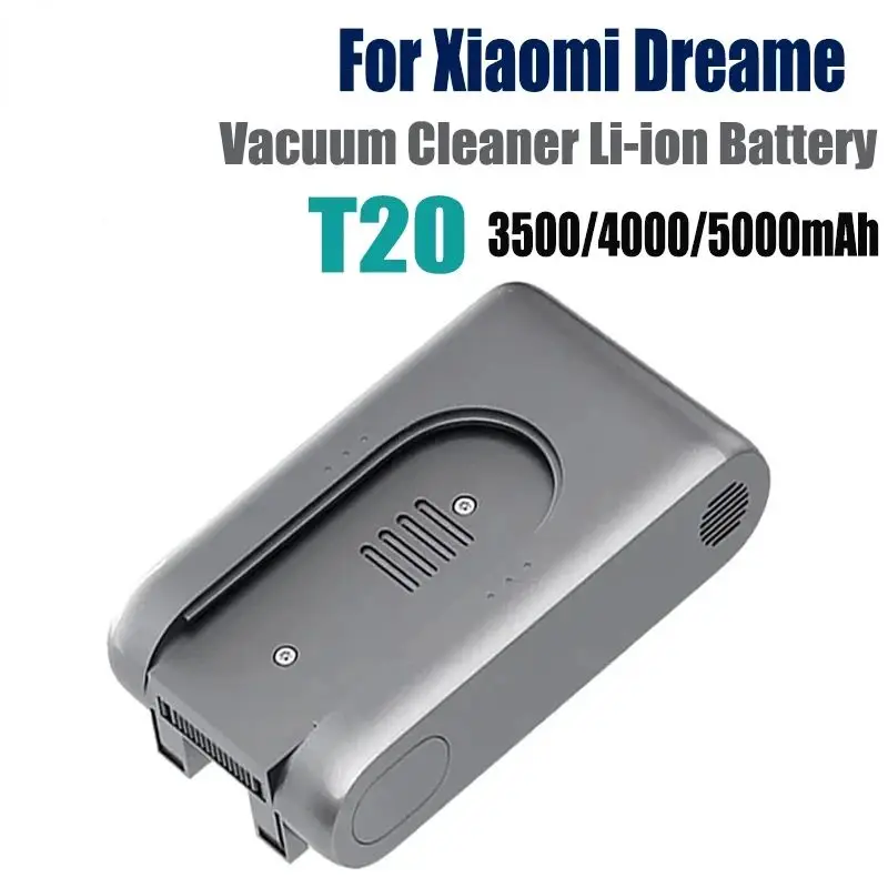 

Replacement 25.2V 5000mAh Battery for Xiaomi Dreame T20 Cordless Vacuum Cleaner - Rechargeable Li-ion, High CapacityReplacement