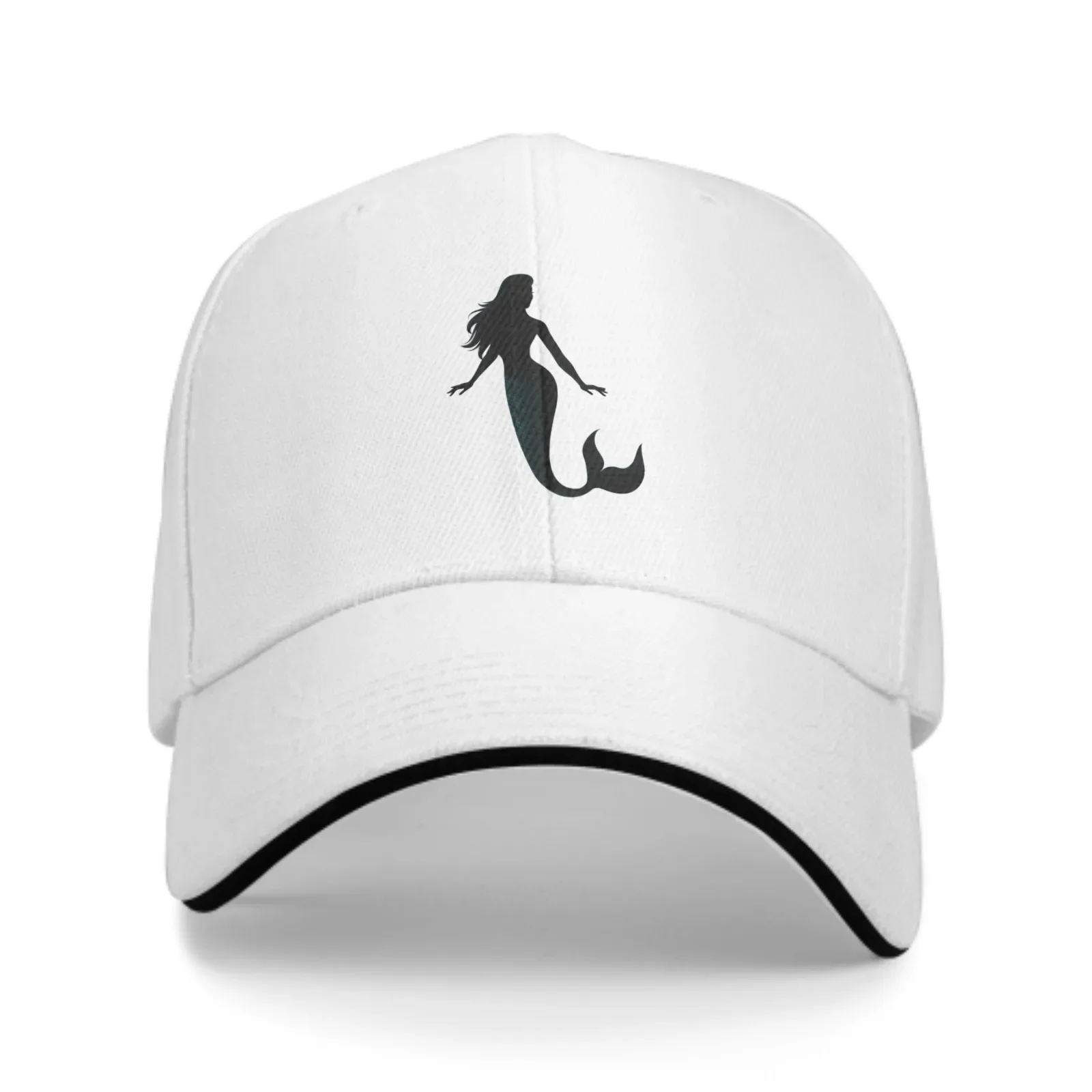 Mermaid Adjustable Women Men Back Closure Caps Washed Sandwich Caps Sports Outdoor Baseball Hat