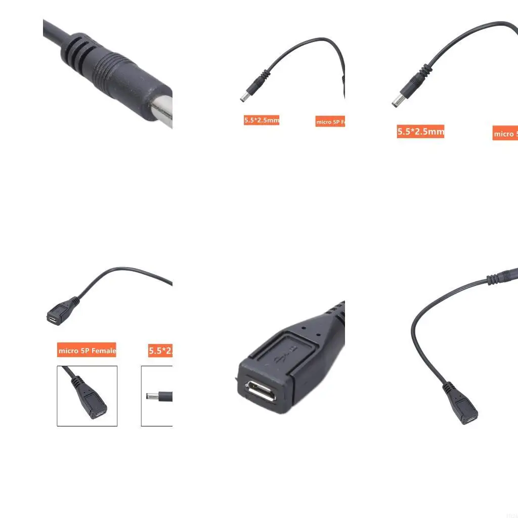 193A 0.2M 3A Micro USB Female to 5.5x2.5mm Male Power To 5.5x2.5mm 5V