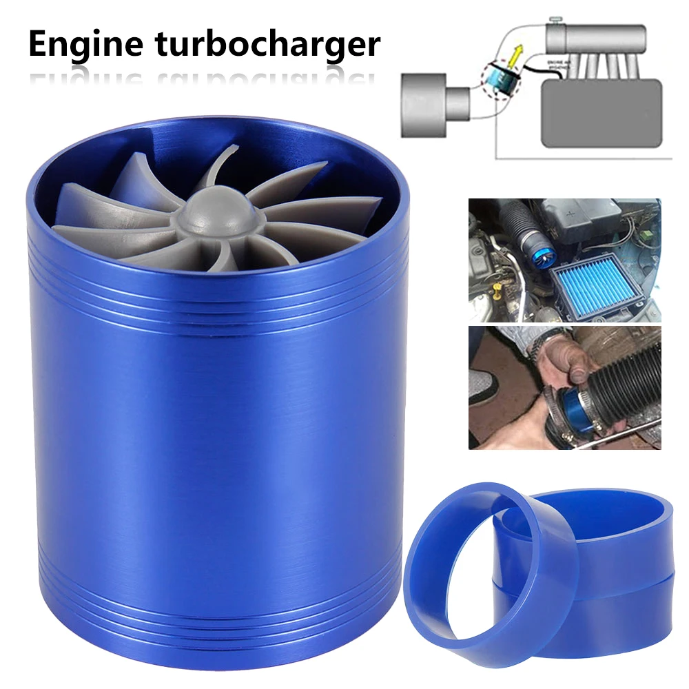 

Air Intake Turbine Charger Power Air Intake Turbine Fan Car Air Intake Double Fan Turbine Charger Fuel Saver Turbine Charger