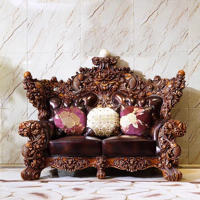 

Luxury domineering combination American retro high-end furniture hotel clubhouse 124 sofa