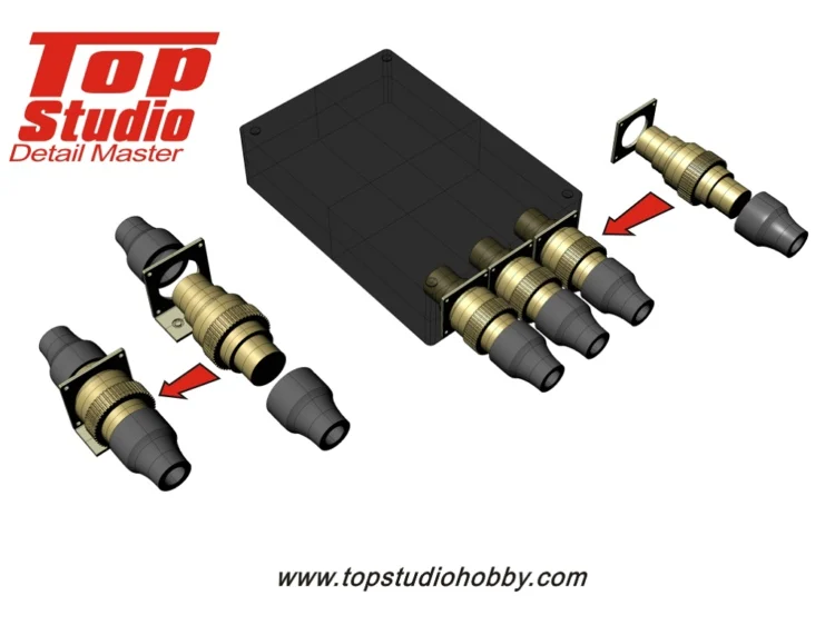 Top Studio 1:12 2.6mm Metal Joint Pipeline Set TD23136 Modify and Assemble Model Accessories