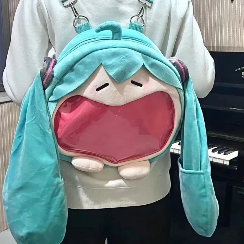 Anime Hatsune Miku Cosplay Plush Backpack Ita Bag Women Kawaii Bag Shool Student Men Velvet Shoulder Bag Girl Gift