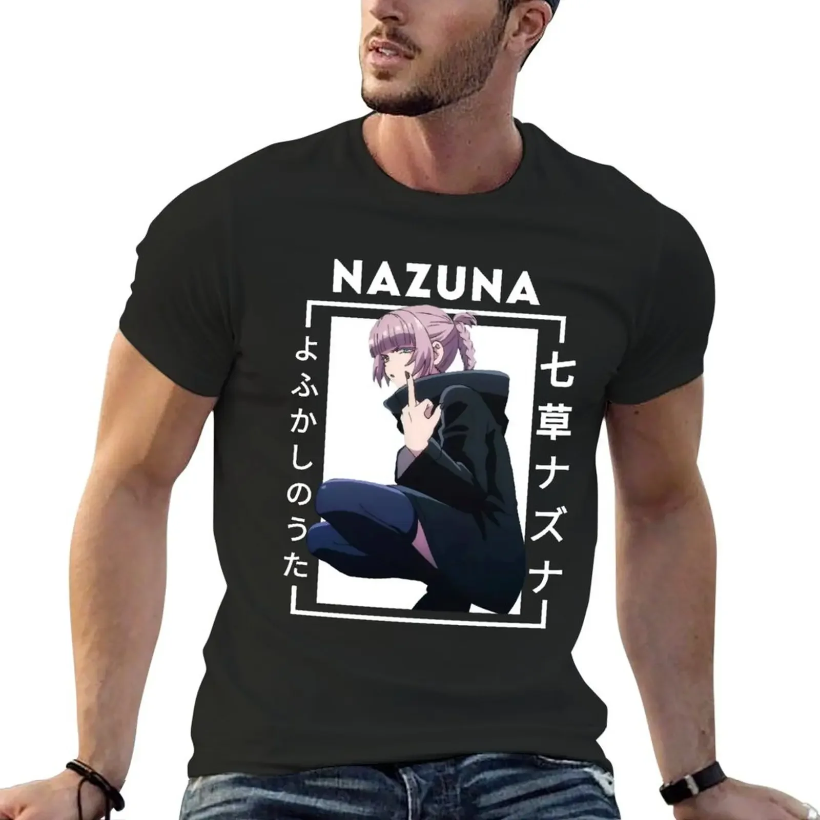 

Call of the Night - Nazuna middle finger T-Shirt tees baggy shirts cute tops cute clothes graphic tshirt men