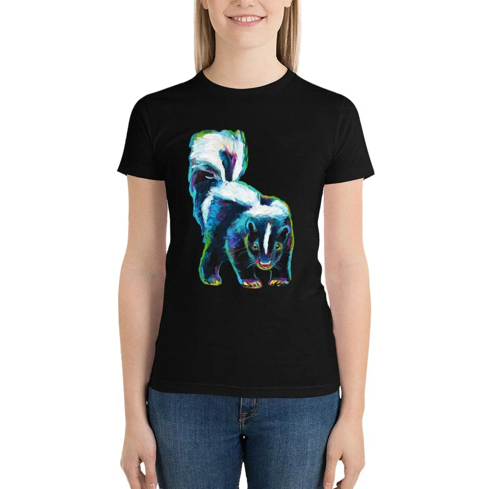 Skunk by Robert Phelps T-Shirt summer tops Aesthetic clothing Women's tee shirt