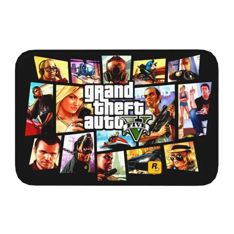 Grand Theft Auto Adventure Game Front Door Floor Entrance Mat Outdoor GTA Kitchen Bathroom Doormat Toilet Carpet Rug