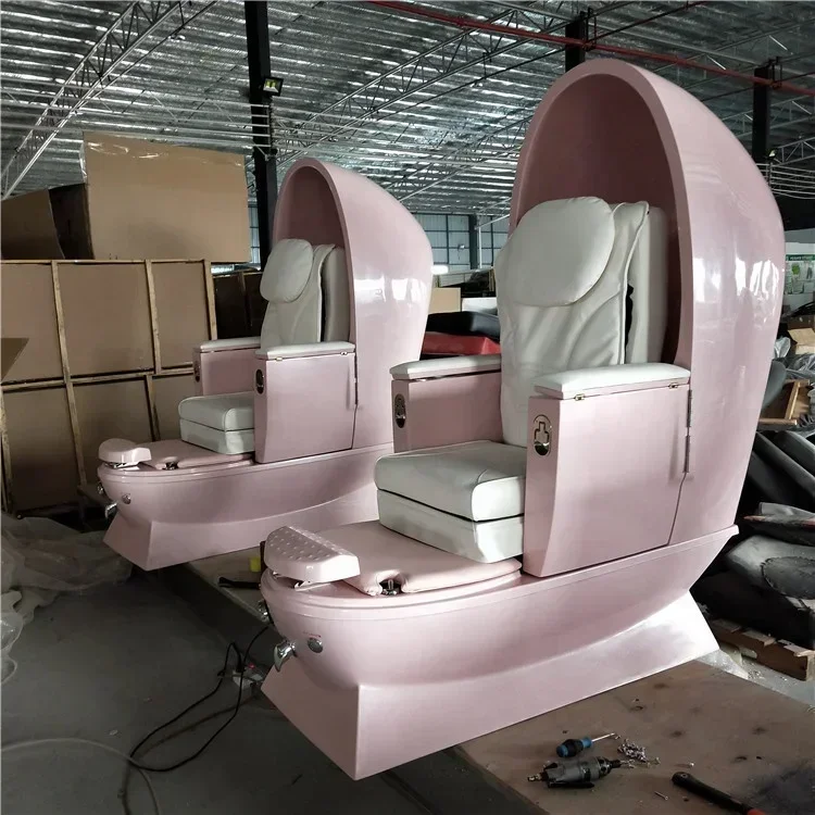 Siman beauty foot information jet garra rufa fish egg shaped pink 110/220V pedicure spa chair with glass bowl