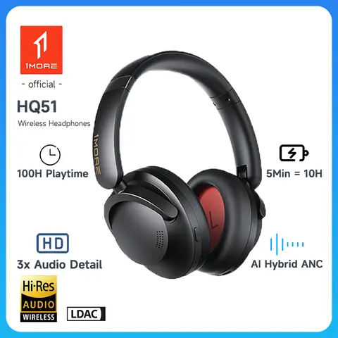 1MORE SonoFlow Pro Wireless Headphone 100H Playtime flash-sale Bluetooth Active Noise Cancelling  Hi-Res Audio Clear Call