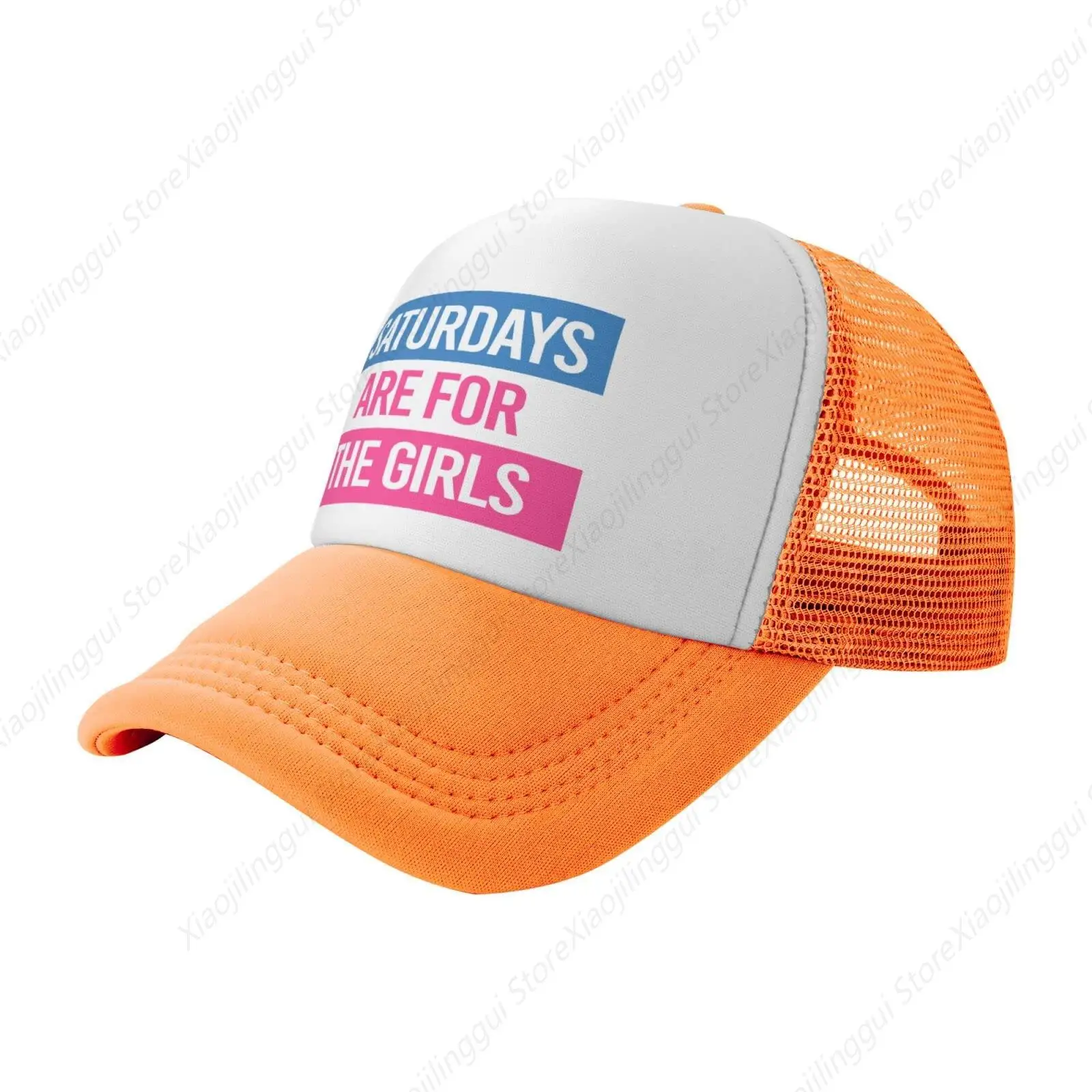 Saturday are for The Girls Gifts Trucker Snapback Hat Baseball Cap for Men Women Mesh Fishing Summer Hat Orange