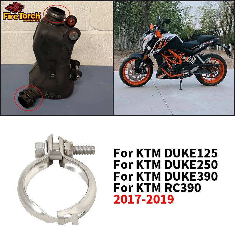 Slip On For KTM DUKE125 250 390 RC390 2017 2018 2019 Motorcycle Connect Original Muffler Clamp Single Head Resistant Hose Clip