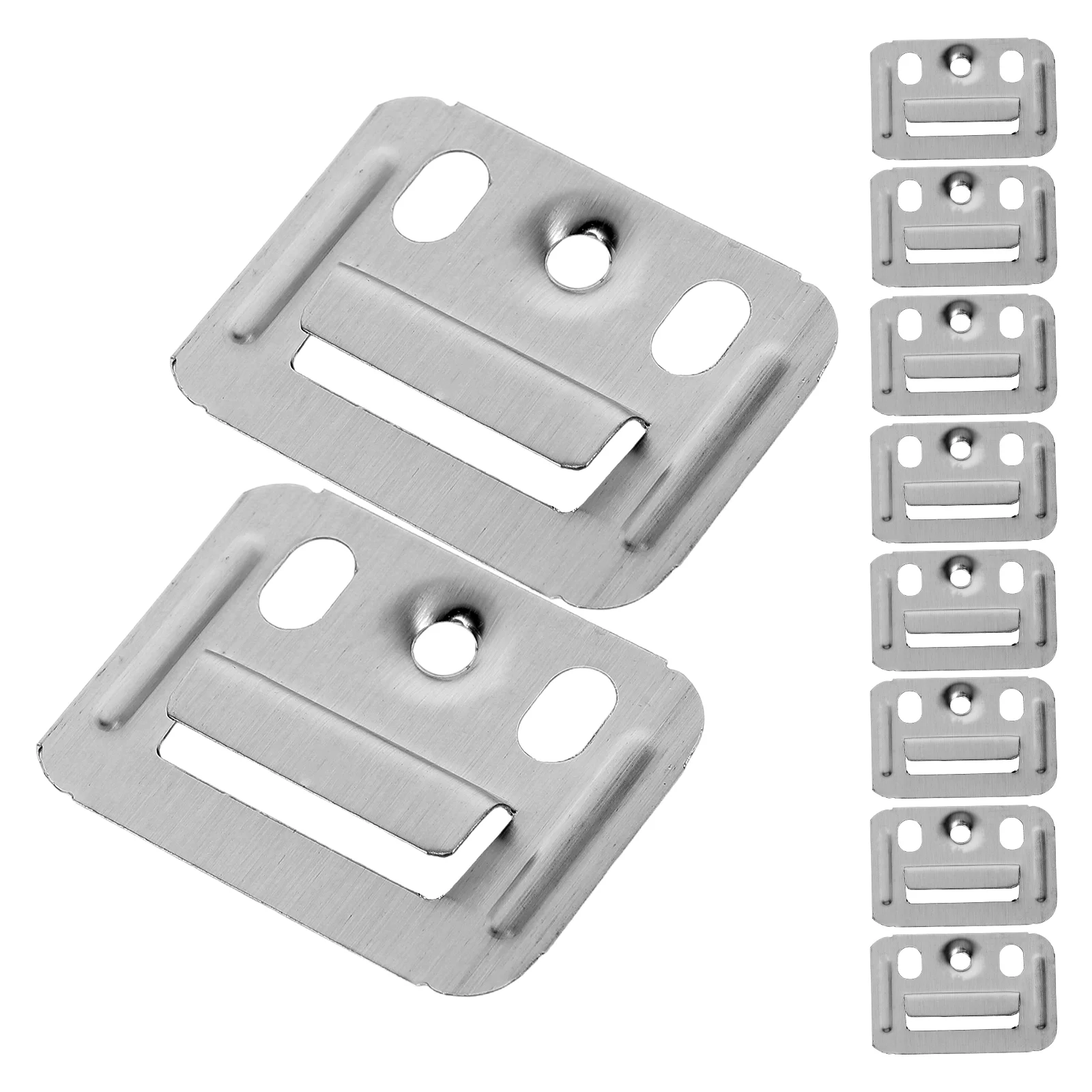 100 Pcs Brackets Bamboo Fiber Board Stainless Steel Wall Panel Clamp Furniture Buckle for Hardware Silver Baby