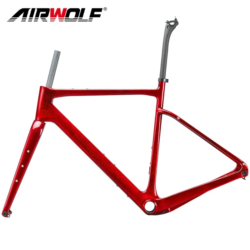 Airwolf 2024 New T1100 Carbon Road Bike Frame Super Light Carbon Frameset:Frame+Fork+Seatpost+Clamp+Headset,Free Ship