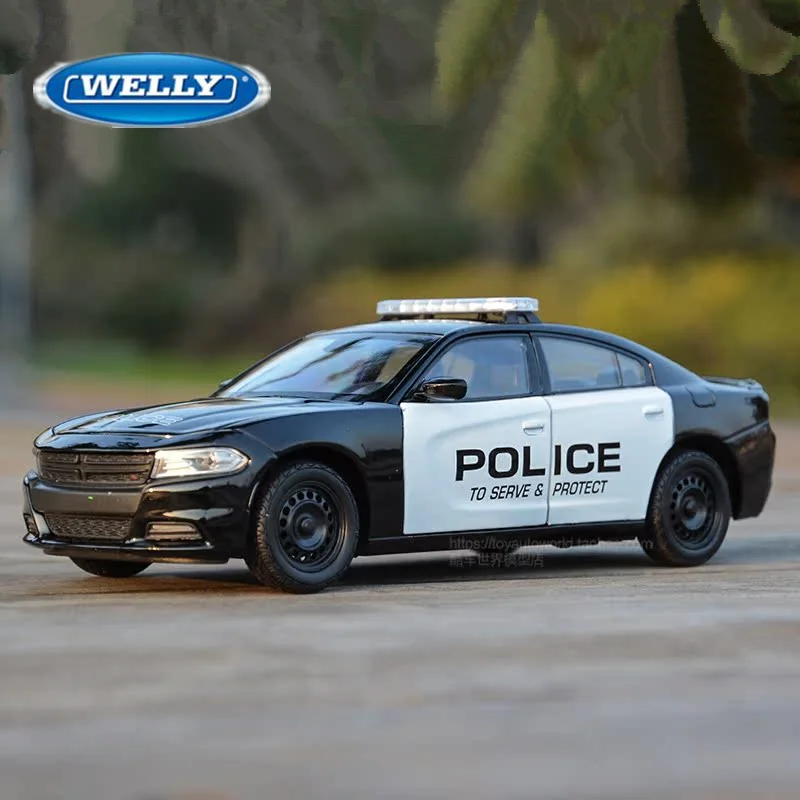 WELLY 1:24 Dodge Charger Pursuit 2016 Alloy Sports Car Model Diecast Metal Police Racing Car Vehicles Model Simulation Kids Gift