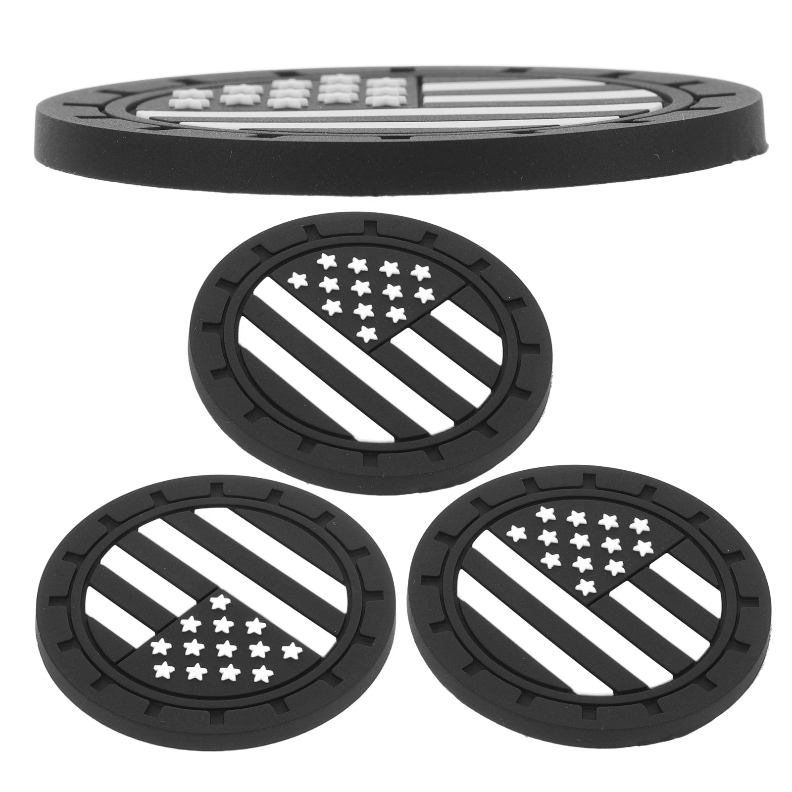 4 قطعة قواعد أكواب السيارة العلم الأمريكي المطاط المضادة للانزلاق حامل الكأس إدراج حماية سهلة التنظيف لشاحنة ديكور السيارة الداخلي #5