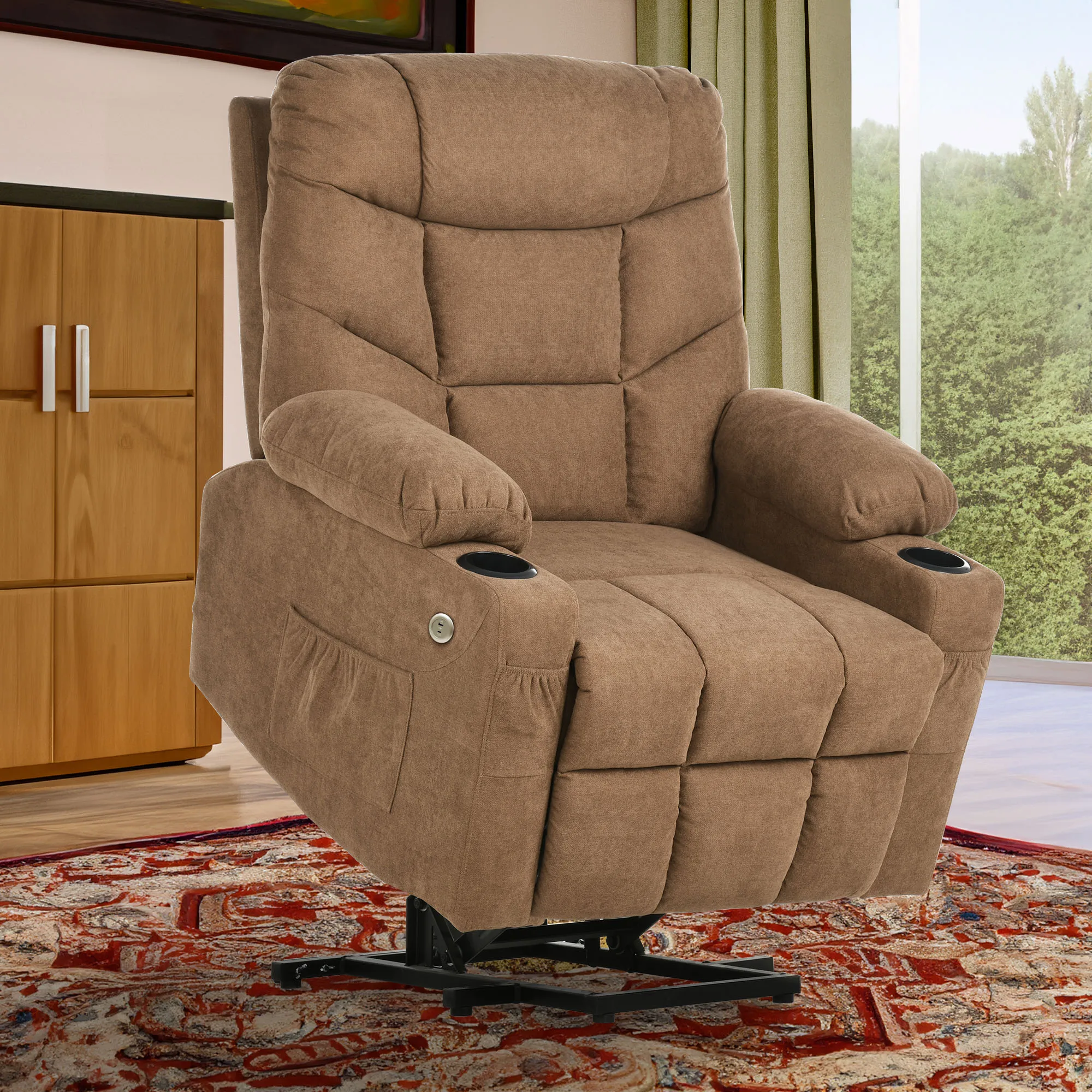 Electric Reclining Chair Lift Chair For Seniors With Heating And Remote Control