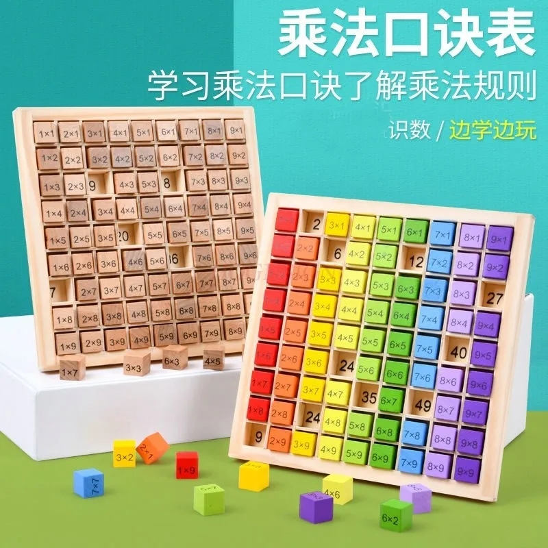 Montessori Educational Math Toys for Kids Children Baby Toys 99 Multiplication Table Math Arithmetic Teaching Aids