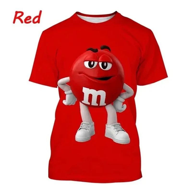 New Funny 3d Chocolate Bean Print T-shirt Fashion Cartoon Short Sleeve Cool Tops Personality Graphic Tees Y2k Clothing Tee Shirt