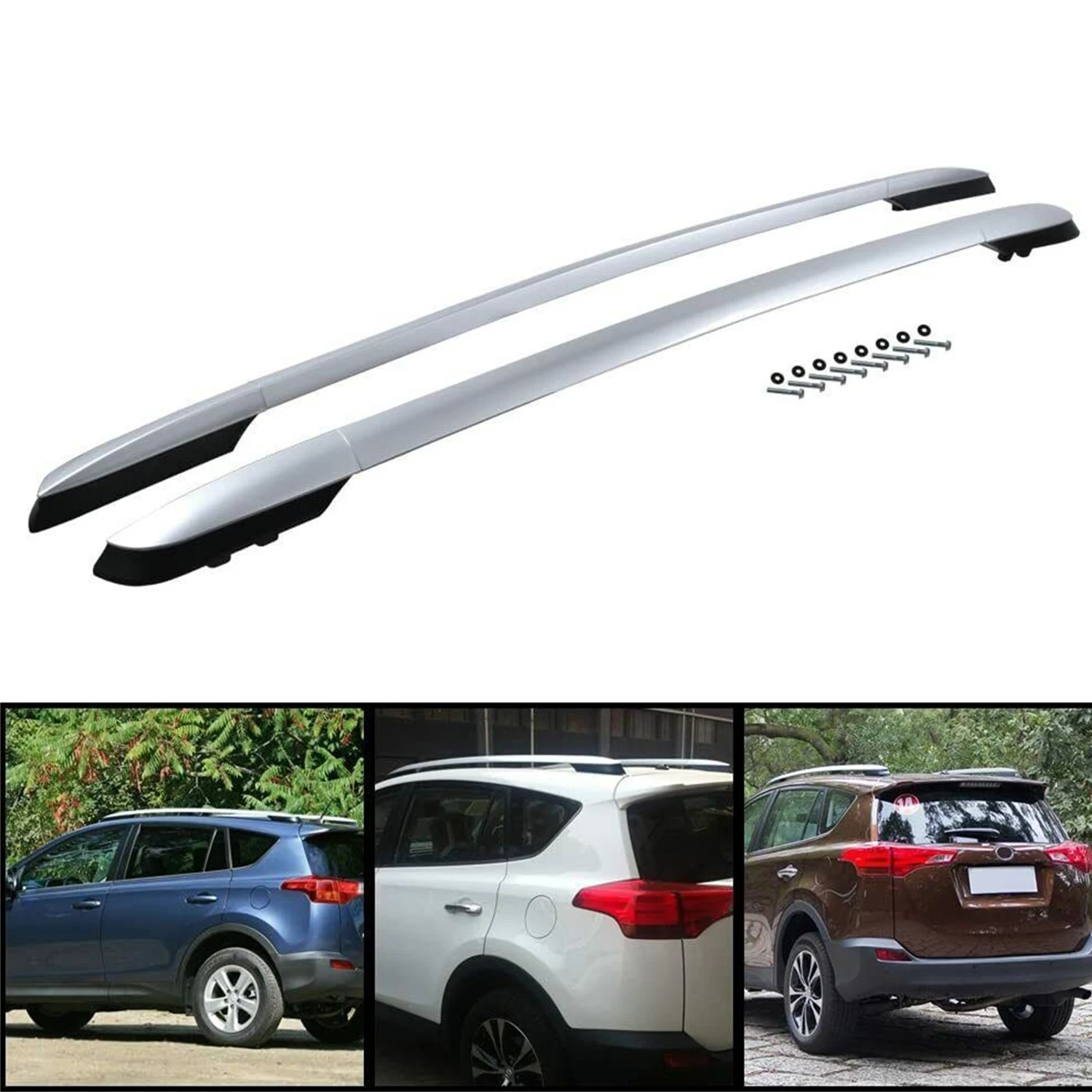 

Car Accessories Roof Rack Side Rails Bars Luggage Carrier Cargo 1 Set for Toyota RAV4 XA40 2013 2014 2015 2016 2017