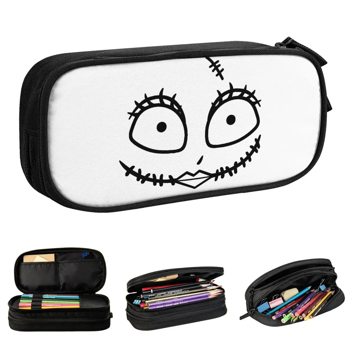 

The Nightmare Before Christmas Pencil Cases Jack Skellington Cartoon Pen Bag Large Storage Students School Zipper Pencil Pouch
