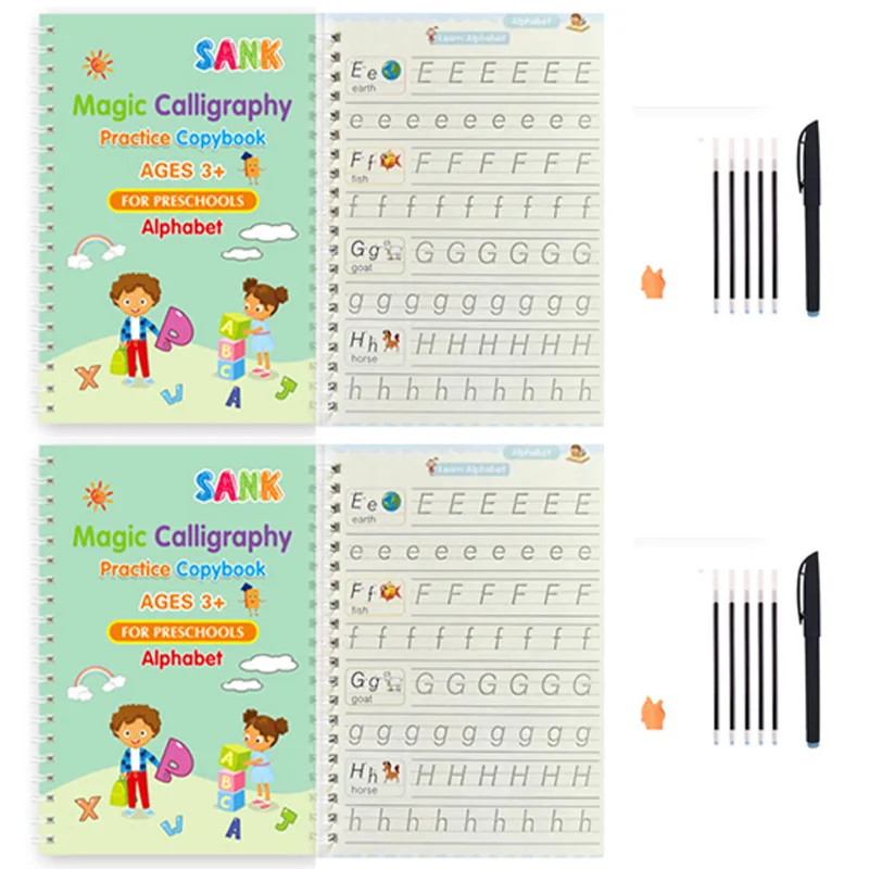 Sank Magic Practice Schrift Pen Kleuterschool Kinderen Kalligrafie Engels Verison Gratis afvegen Kinderen Herbruikbaar schrijfboek