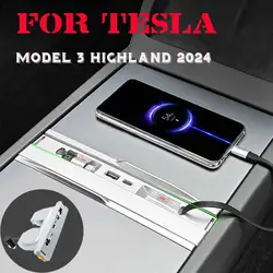 Tesla modeli için 3 yayla akıllı yerleştirme istasyonu tip-c PD 27W hızlı şarj USB genişletici yerleştirme istasyonu Powered Splitter