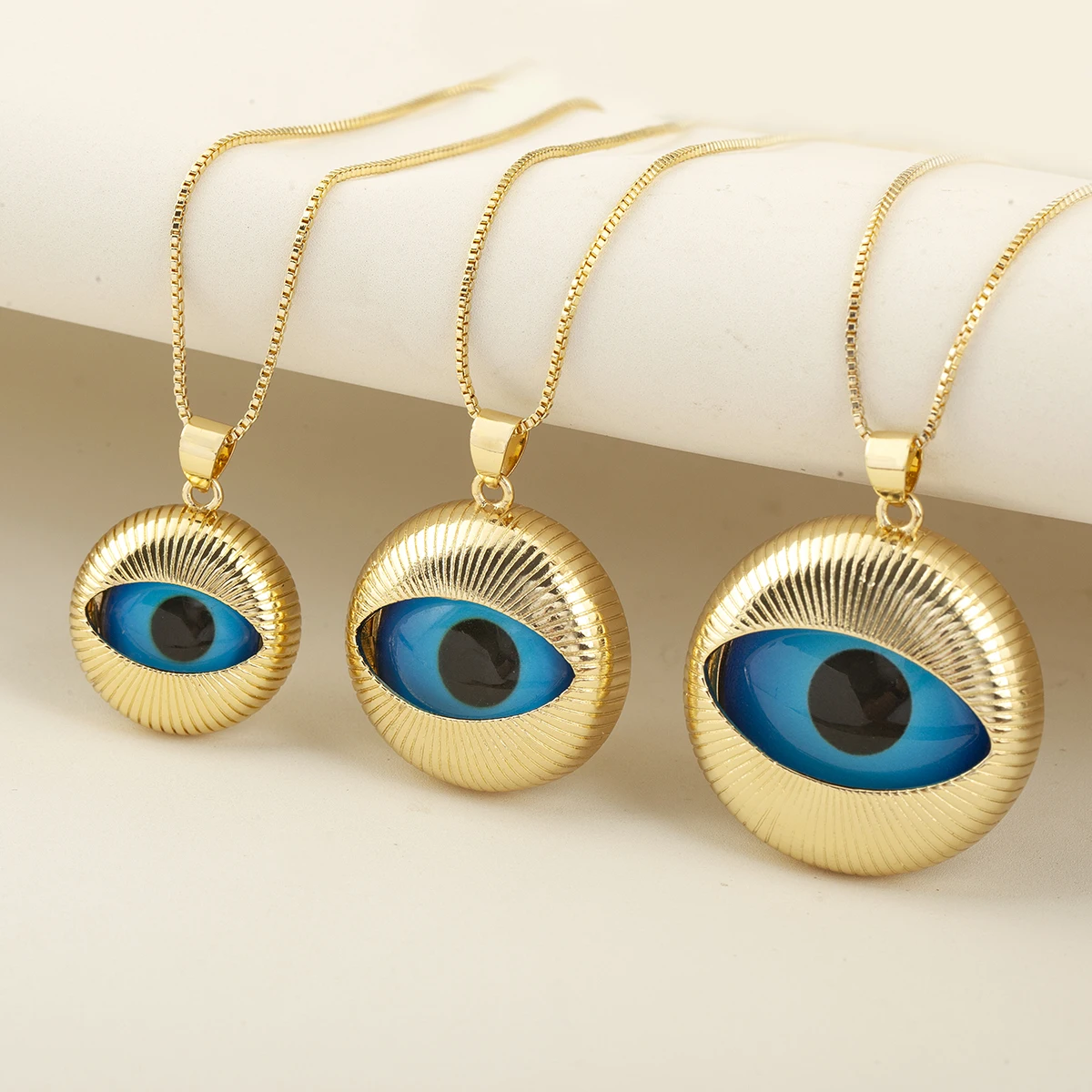 Nidin Klassisches neues Design, 6 Größen zur Auswahl, böser Blick, Persönlichkeit, Charm-Anhänger-Halskette für Damen und Herren, Vintage-Stil, täglicher Party-Schmuck