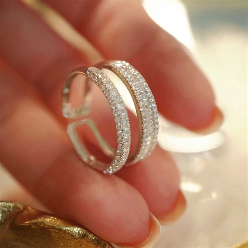 Серебро S925 пробы, европейский и американский бриллиант, Женский Регулируемый, для дня рождения, роскошный, роскошный, очаровательный, ювелирный подарок