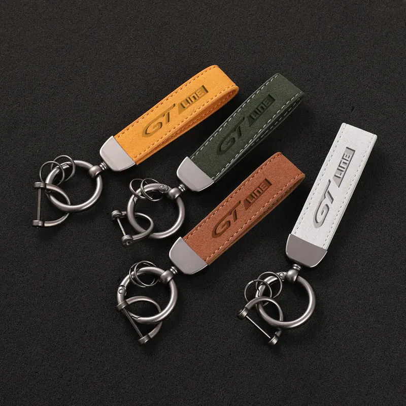 For Peugeot GT LINE gtline Car Accessories New Suede Keychain Sport Key Ring Custom Gift With Logo