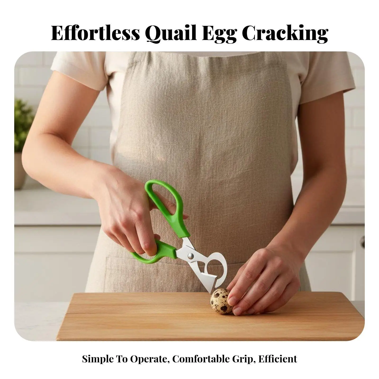 Kitchen Egg Cutter for Quail Eggs Small Bird Eggs Stainless Steel Edge Ergonomic Handle Fast Opening Tool
